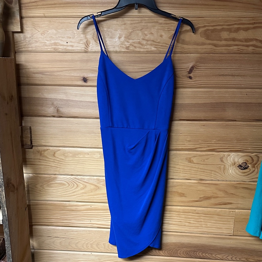 NWT Zalalus Blue Spagetti Strap Dress Knee Length Size M